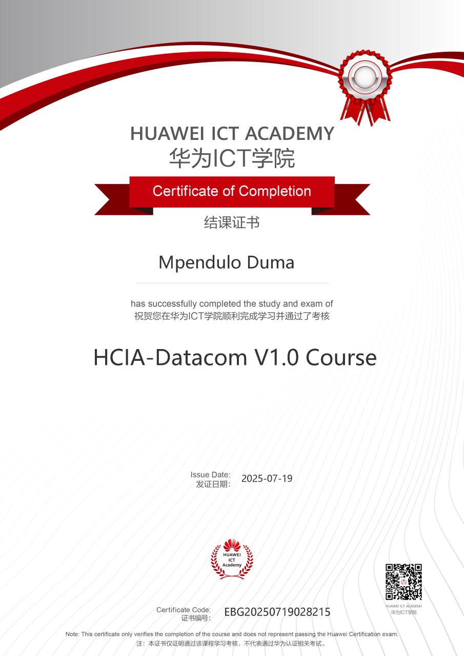 DataCom Certificate